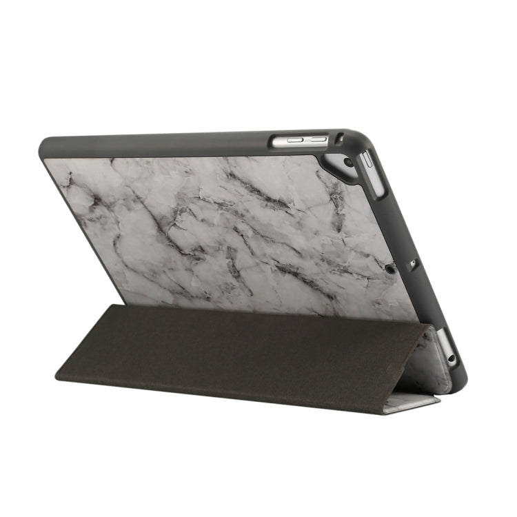 Marble Texture Pattern Horizontal Flip Case for iPad 9.7 (2018) , with Three-folding Holder & Pen Slots