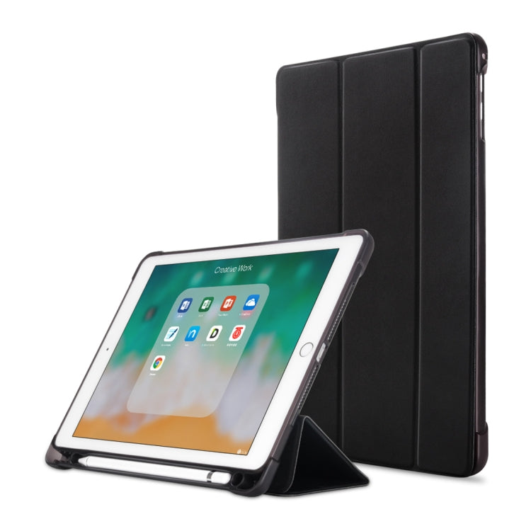 Litchi Texture Flip Leather Case for iPad 9.7(2017) / 9.7(2018)/ Air2 / Air, with Three-folding Holder & Pen Slots