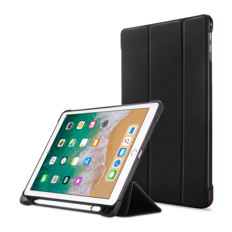 Litchi Texture Flip Leather Case for iPad 9.7(2017) / 9.7(2018)/ Air2 / Air, with Three-folding Holder & Pen Slots