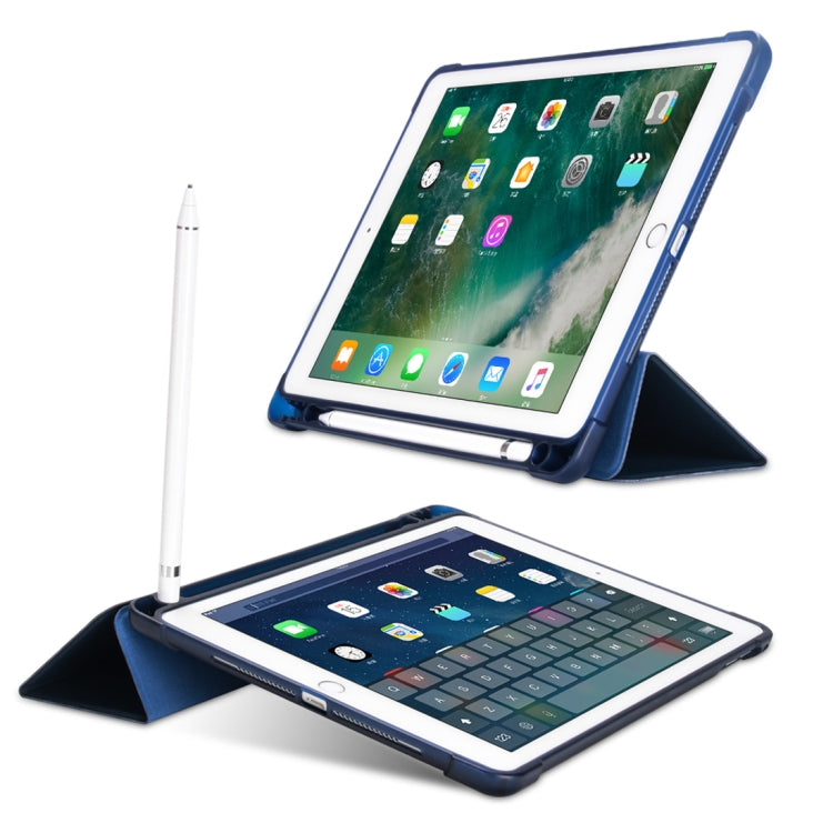 Litchi Texture Flip Leather Case for iPad 9.7(2017) / 9.7(2018)/ Air2 / Air, with Three-folding Holder & Pen Slots