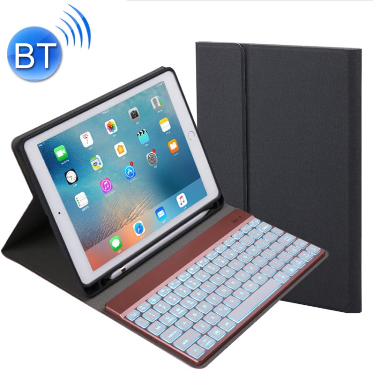 508A Detachable Bluetooth Keyboard + Horizontal Flip Leather Tablet Case with Holder & Colorful Backlight for iPad Pro 9.7 inch, iPad Air, iPad Air 2, iPad 9.7 inch (2017), iPad 9.7 inch (2018)