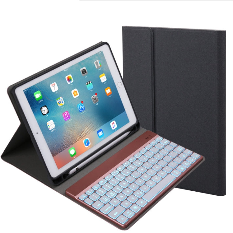 508A Detachable Bluetooth Keyboard + Horizontal Flip Leather Tablet Case with Holder & Colorful Backlight for iPad Pro 9.7 inch, iPad Air, iPad Air 2, iPad 9.7 inch (2017), iPad 9.7 inch (2018)