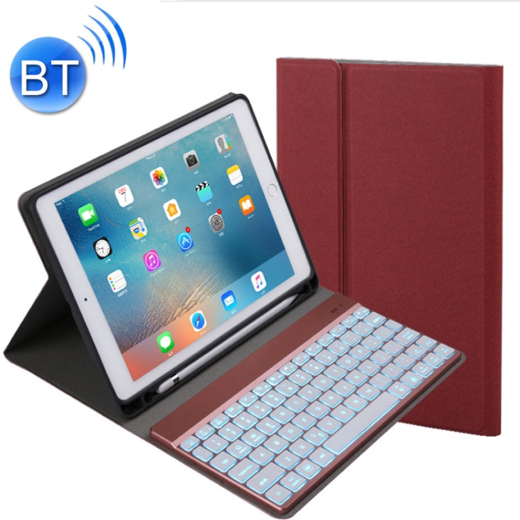 508A Detachable Bluetooth Keyboard + Horizontal Flip Leather Tablet Case with Holder & Colorful Backlight for iPad Pro 9.7 inch, iPad Air, iPad Air 2, iPad 9.7 inch (2017), iPad 9.7 inch (2018)