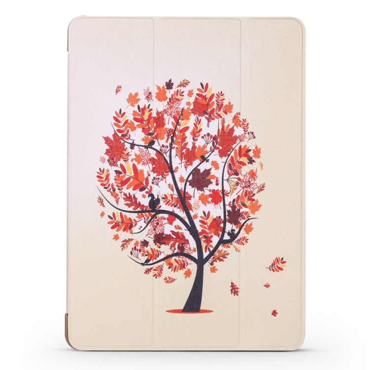 Maple Pattern Horizontal Flip PU Leather Case for iPad Pro 9.7 (2016), with Three-folding Holder & Honeycomb TPU Cover