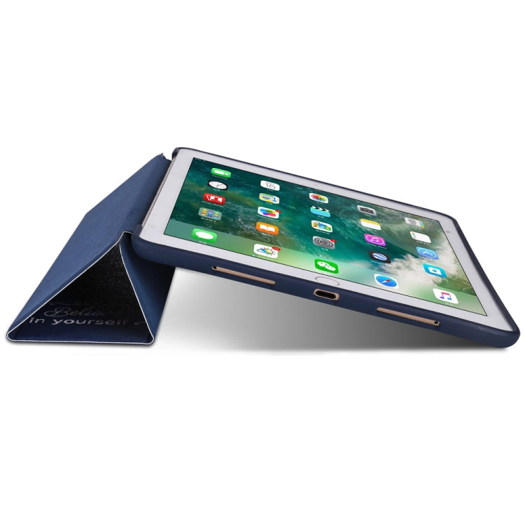 Blue Tree Pattern Horizontal Flip PU Leather Case for iPad Pro 9.7 (2016), with Three-folding Holder & Honeycomb TPU Cover