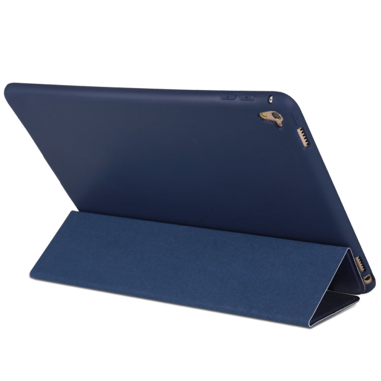 Blue Tree Pattern Horizontal Flip PU Leather Case for iPad Pro 9.7 (2016), with Three-folding Holder & Honeycomb TPU Cover