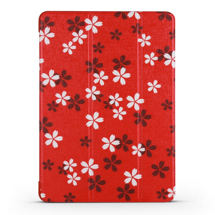 Sakura Pattern Horizontal Flip PU Leather Case for iPad Pro 9.7 (2016), with Three-folding Holder & Honeycomb TPU Cover