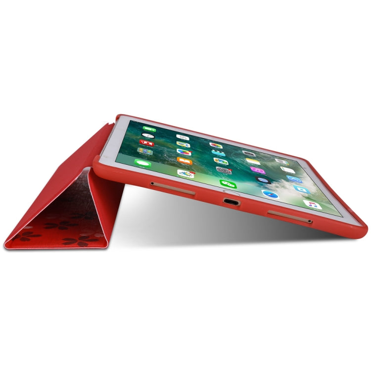 Sakura Pattern Horizontal Flip PU Leather Case for iPad Pro 9.7 (2016), with Three-folding Holder & Honeycomb TPU Cover