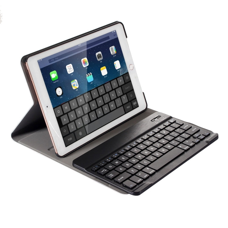 For iPad 9.7 (2018) & iPad Air & Air 2 & iPad Pro 9.7 & New iPad 9.7 inch (2017) Ultra-thin ABS Bluetooth Keyboard Horizontal Flip Leather Tablet Case with Holder