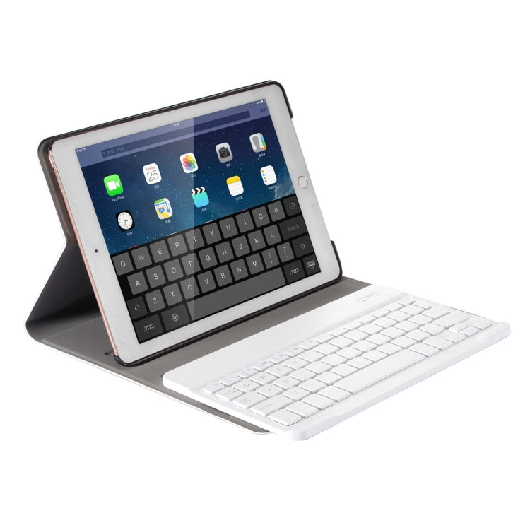 For iPad 9.7 (2018) & iPad Air & Air 2 & iPad Pro 9.7 & New iPad 9.7 inch (2017) Ultra-thin ABS Bluetooth Keyboard Horizontal Flip Leather Tablet Case with Holder