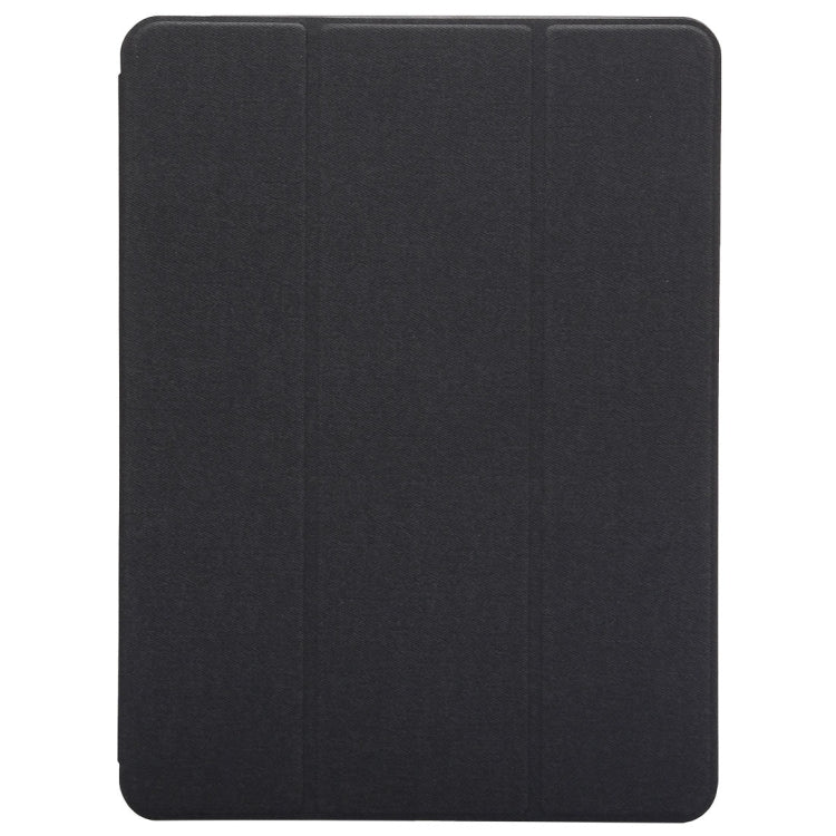 Cloth Texture Pattern Case for iPad 9.7 (2018) & iPad 9.7 inch (2017), with Three-folding Holder & Pen Slots