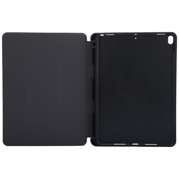Cloth Texture Pattern Case for iPad 9.7 (2018) & iPad 9.7 inch (2017), with Three-folding Holder & Pen Slots