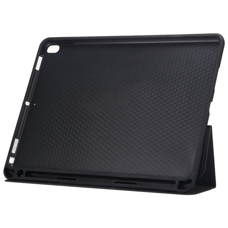 Cloth Texture Pattern Case for iPad 9.7 (2018) & iPad 9.7 inch (2017), with Three-folding Holder & Pen Slots