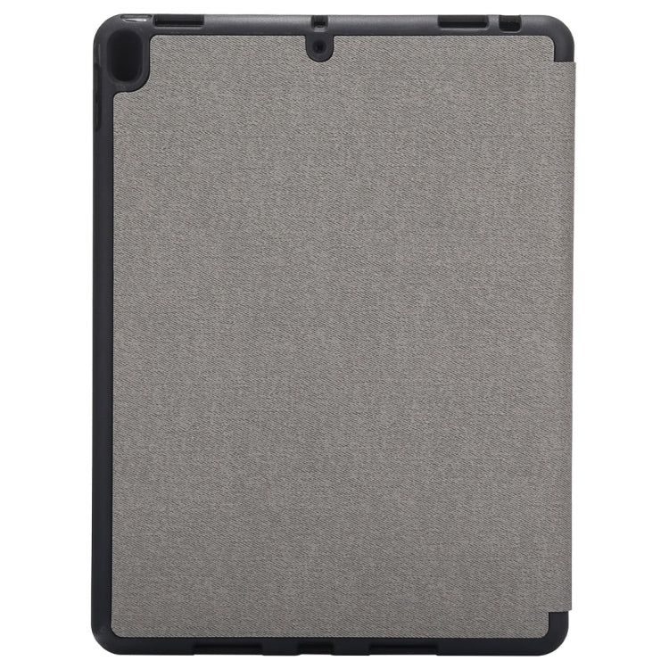 Cloth Texture Pattern Case for iPad 9.7 (2018) & iPad 9.7 inch (2017), with Three-folding Holder & Pen Slots