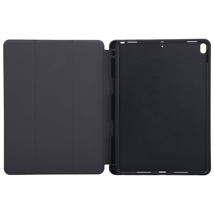 Cloth Texture Pattern Case for iPad 9.7 (2018) & iPad 9.7 inch (2017), with Three-folding Holder & Pen Slots