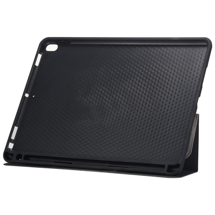 Cloth Texture Pattern Case for iPad 9.7 (2018) & iPad 9.7 inch (2017), with Three-folding Holder & Pen Slots
