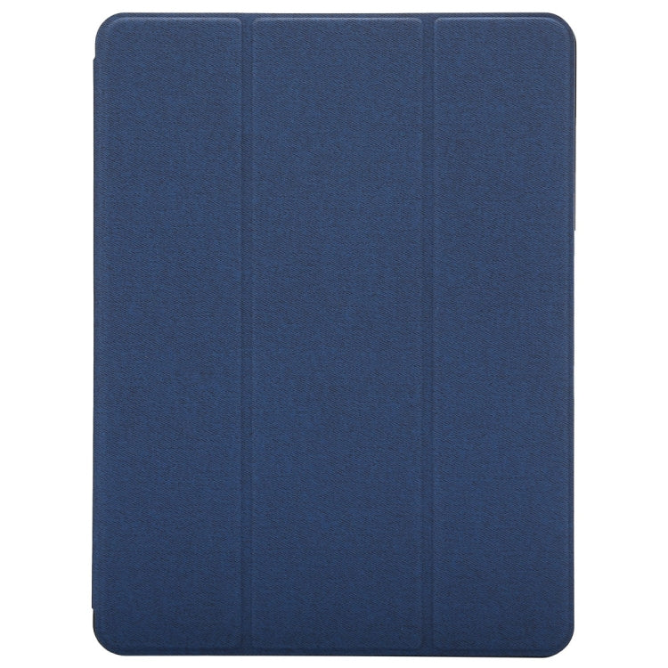 Cloth Texture Pattern Case for iPad 9.7 (2018) & iPad 9.7 inch (2017), with Three-folding Holder & Pen Slots