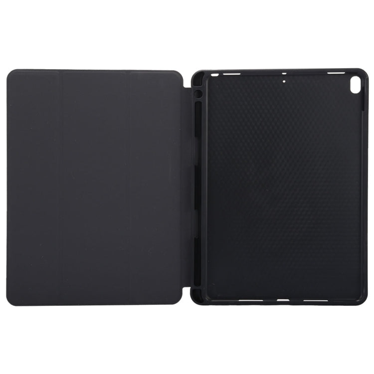 Cloth Texture Pattern Case for iPad 9.7 (2018) & iPad 9.7 inch (2017), with Three-folding Holder & Pen Slots