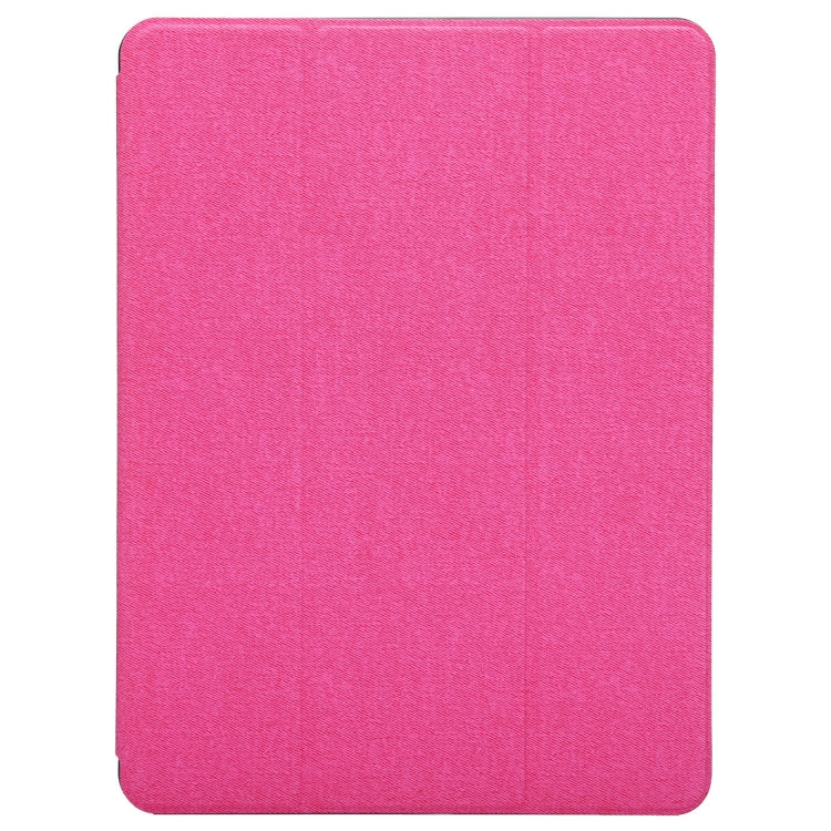 Cloth Texture Pattern Case for iPad 9.7 (2018) & iPad 9.7 inch (2017), with Three-folding Holder & Pen Slots