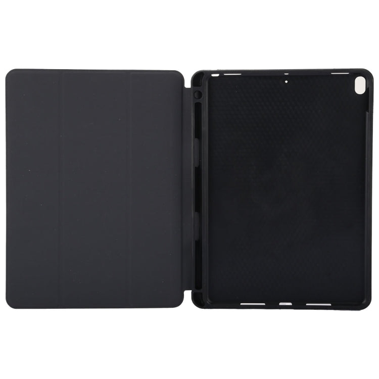 Cloth Texture Pattern Case for iPad 9.7 (2018) & iPad 9.7 inch (2017), with Three-folding Holder & Pen Slots