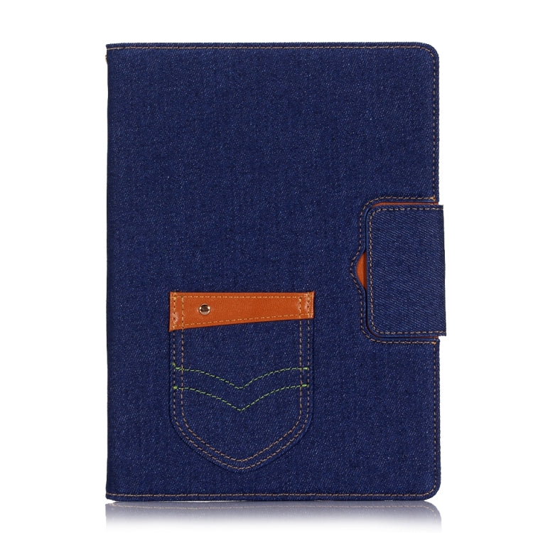 For iPad 9.7 (2018) & iPad 9.7 (2017) / Air 2 / Air Retro Denim Cloth Texture Universal Horizontal Flip Leather Case with Holder & Card Slots & Sleep / Wake-up