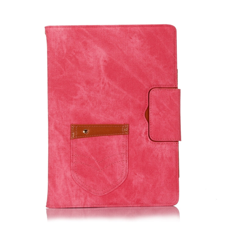 For iPad 9.7 (2018) & iPad 9.7 (2017) / Air 2 / Air Retro Denim Cloth Texture Universal Horizontal Flip Leather Case with Holder & Card Slots & Sleep / Wake-up