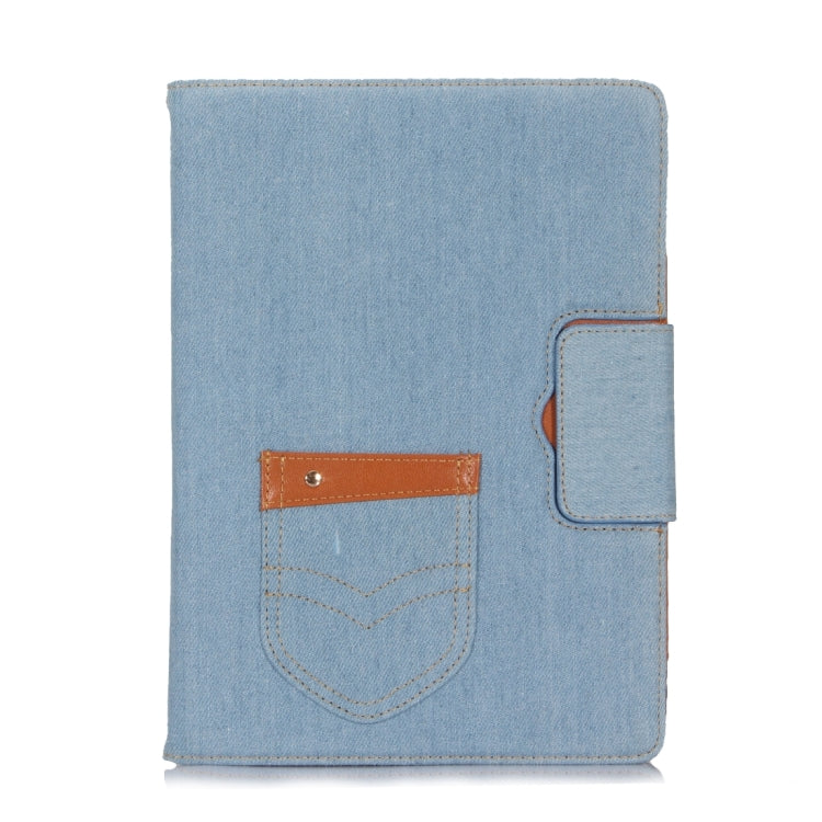 For iPad 9.7 (2018) & iPad 9.7 (2017) / Air 2 / Air Retro Denim Cloth Texture Universal Horizontal Flip Leather Case with Holder & Card Slots & Sleep / Wake-up
