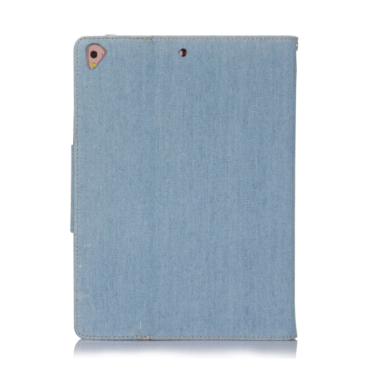 For iPad 9.7 (2018) & iPad 9.7 (2017) / Air 2 / Air Retro Denim Cloth Texture Universal Horizontal Flip Leather Case with Holder & Card Slots & Sleep / Wake-up