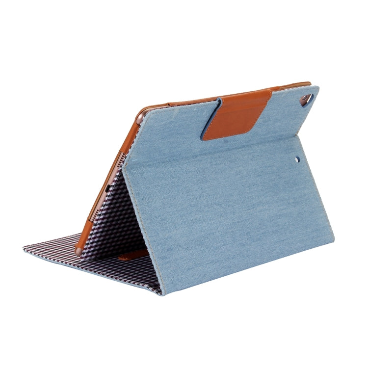 For iPad 9.7 (2018) & iPad 9.7 (2017) / Air 2 / Air Retro Denim Cloth Texture Universal Horizontal Flip Leather Case with Holder & Card Slots & Sleep / Wake-up