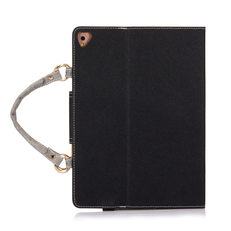 For iPad 9.7 (2018) & iPad 9.7 (2017) / Air 2 / Air Jeans Texture Universal Horizontal Flip Handle Leather Case with Holder & Small Pocket & Sleep / Wake-up