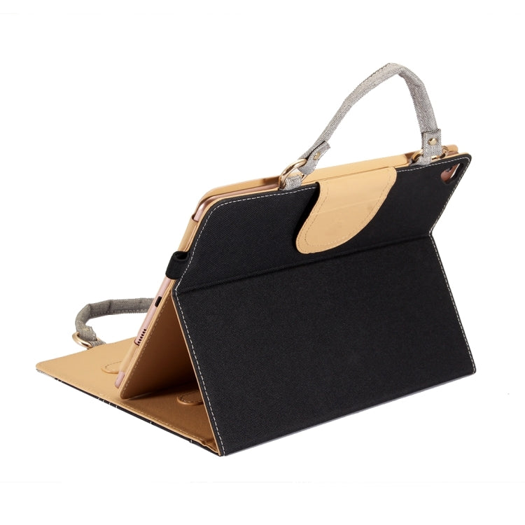 For iPad 9.7 (2018) & iPad 9.7 (2017) / Air 2 / Air Jeans Texture Universal Horizontal Flip Handle Leather Case with Holder & Small Pocket & Sleep / Wake-up