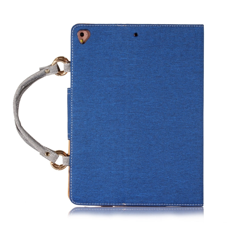 For iPad 9.7 (2018) & iPad 9.7 (2017) / Air 2 / Air Jeans Texture Universal Horizontal Flip Handle Leather Case with Holder & Small Pocket & Sleep / Wake-up