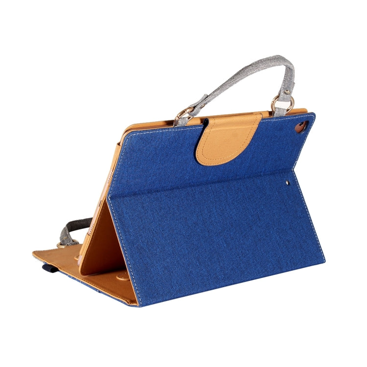 For iPad 9.7 (2018) & iPad 9.7 (2017) / Air 2 / Air Jeans Texture Universal Horizontal Flip Handle Leather Case with Holder & Small Pocket & Sleep / Wake-up