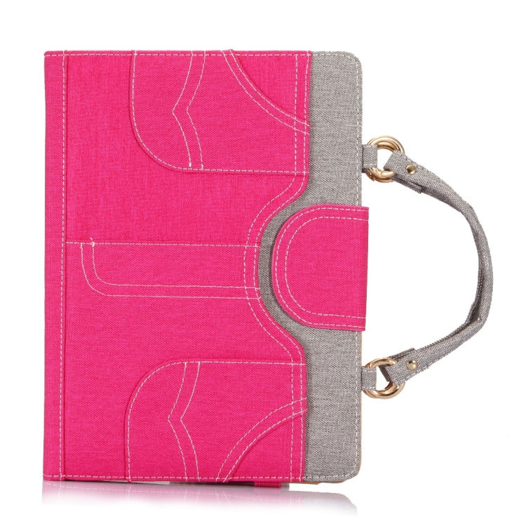 For iPad 9.7 (2018) & iPad 9.7 (2017) / Air 2 / Air Jeans Texture Universal Horizontal Flip Handle Leather Case with Holder & Small Pocket & Sleep / Wake-up