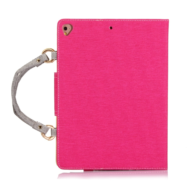 For iPad 9.7 (2018) & iPad 9.7 (2017) / Air 2 / Air Jeans Texture Universal Horizontal Flip Handle Leather Case with Holder & Small Pocket & Sleep / Wake-up