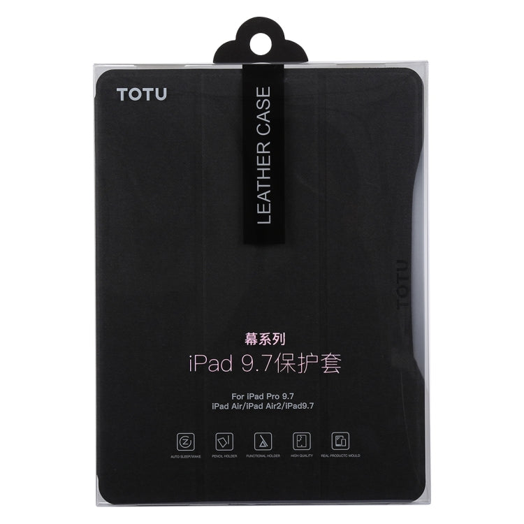 TOTUDESIGN Curtain Series Horizontal Flip Leather Case for iPad Pro 9.7 inch, With Holder & Pen Slot