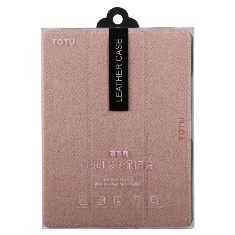 TOTUDESIGN Curtain Series Horizontal Flip Leather Case for iPad Pro 9.7 inch, With Holder & Pen Slot