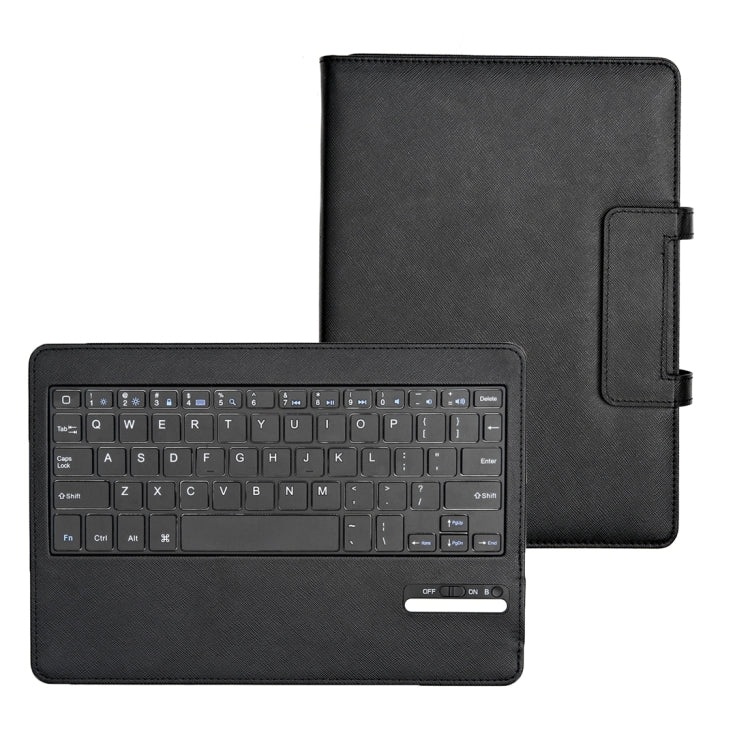 2 in 1 Detachable Bluetooth Keyboard Cross Texture Leather Tablet Case with Holder & Wake-up / Sleep Function for iPad Pro 9.7 inch(Black)