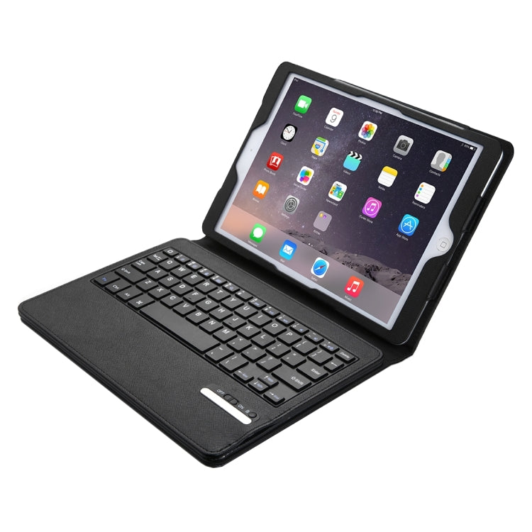 2 in 1 Detachable Bluetooth Keyboard Cross Texture Leather Tablet Case with Holder & Wake-up / Sleep Function for iPad Pro 9.7 inch(Black)