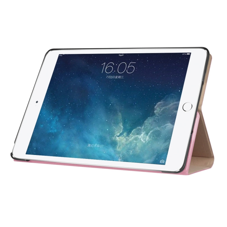 For iPad Pro 9.7inch (2017) Golden Stone Series PU Leather Stand Case Cover Shield