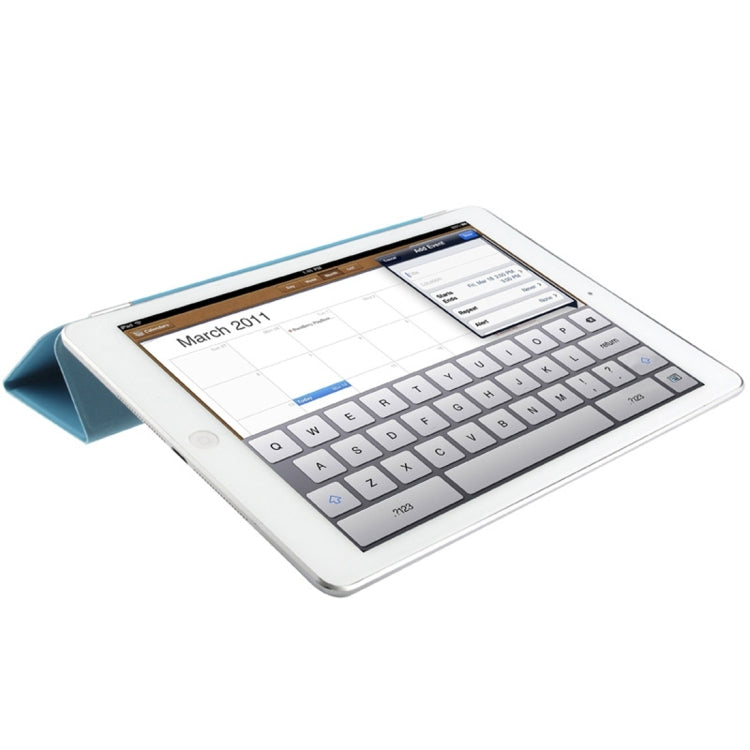 For iPad Pro 9.7 inch Single Side Polyurethane Smart Cover with 3-Folding Holder