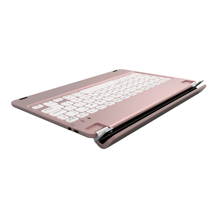F17 for iPad Pro 9.7 inch & iPad Air 2 & iPad Air Adjustable Slot Magnetic Suction Bluetooth Keyboard with Sleep / Wake-up Function(Rose Gold)