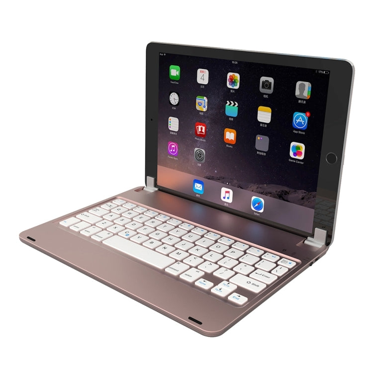 F17 for iPad Pro 9.7 inch & iPad Air 2 & iPad Air Adjustable Slot Magnetic Suction Bluetooth Keyboard with Sleep / Wake-up Function(Rose Gold)