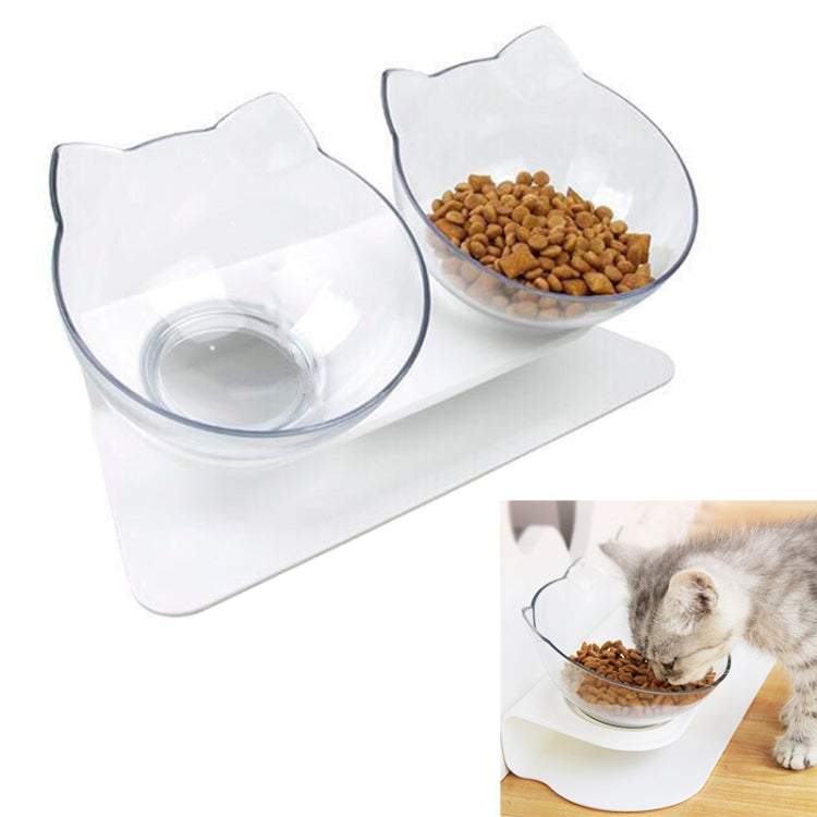Pet Cat Dog Non-slip and Drop-proof Double Bowl Food Box