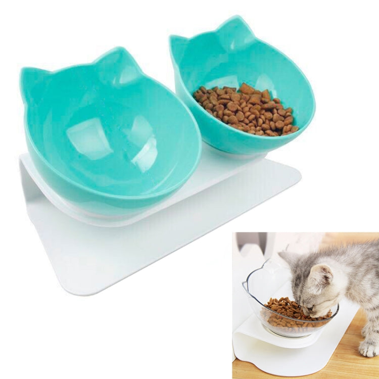 Pet Cat Dog Non-slip and Drop-proof Double Bowl Food Box