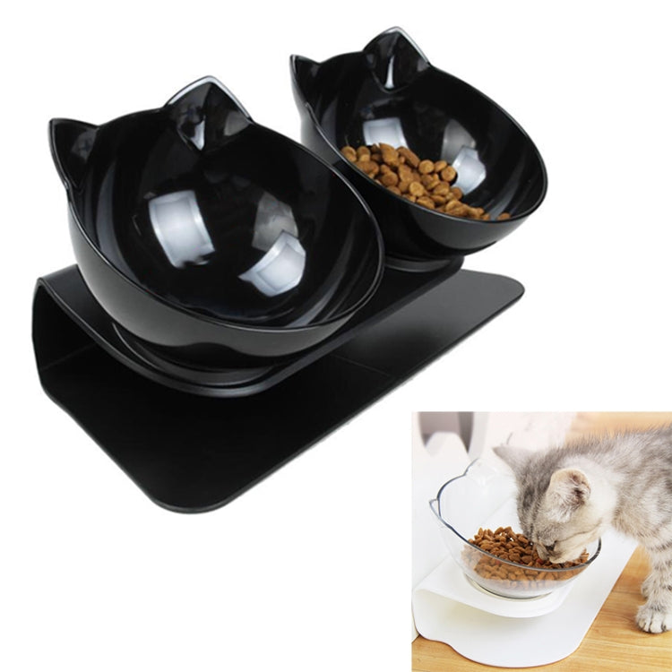 Pet Cat Dog Non-slip and Drop-proof Double Bowl Food Box