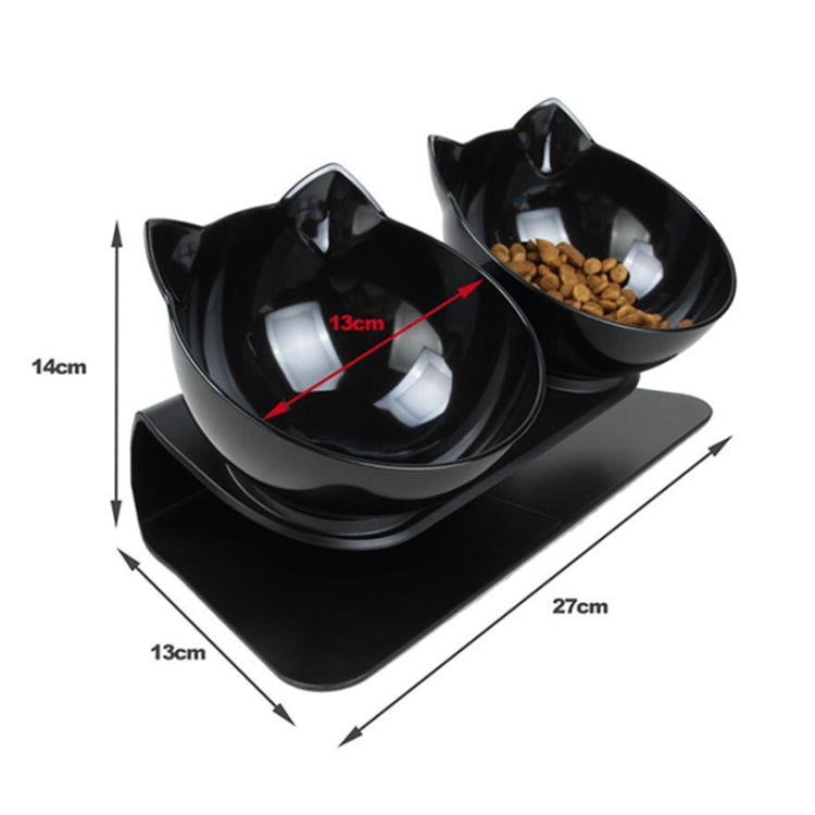 Pet Cat Dog Non-slip and Drop-proof Double Bowl Food Box