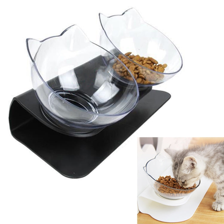 Pet Cat Dog Non-slip and Drop-proof Double Bowl Food Box