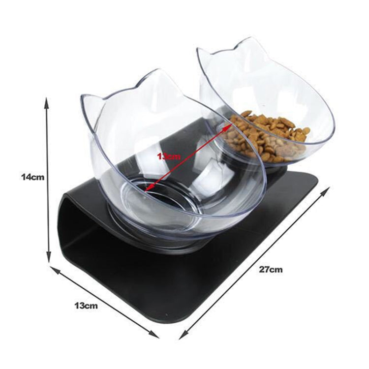Pet Cat Dog Non-slip and Drop-proof Double Bowl Food Box