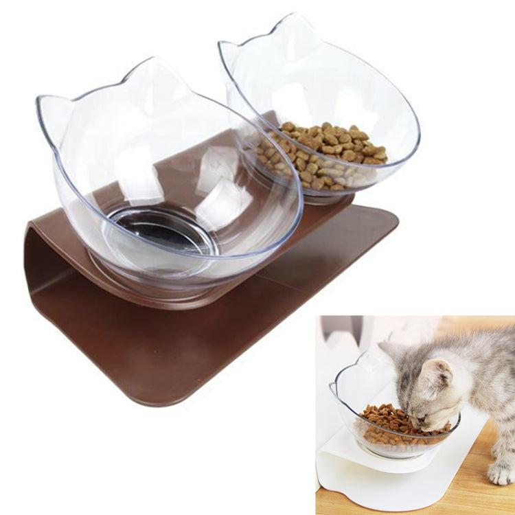 Pet Cat Dog Non-slip and Drop-proof Double Bowl Food Box